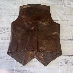 Vintage Bonanza Men's Brown Leather Vest